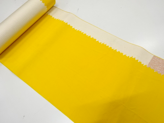 JAPANESE KIMONO / ANTIQUE BOLT FOR HASSUN OBI / WOVEN ABSTRACT STRIPE